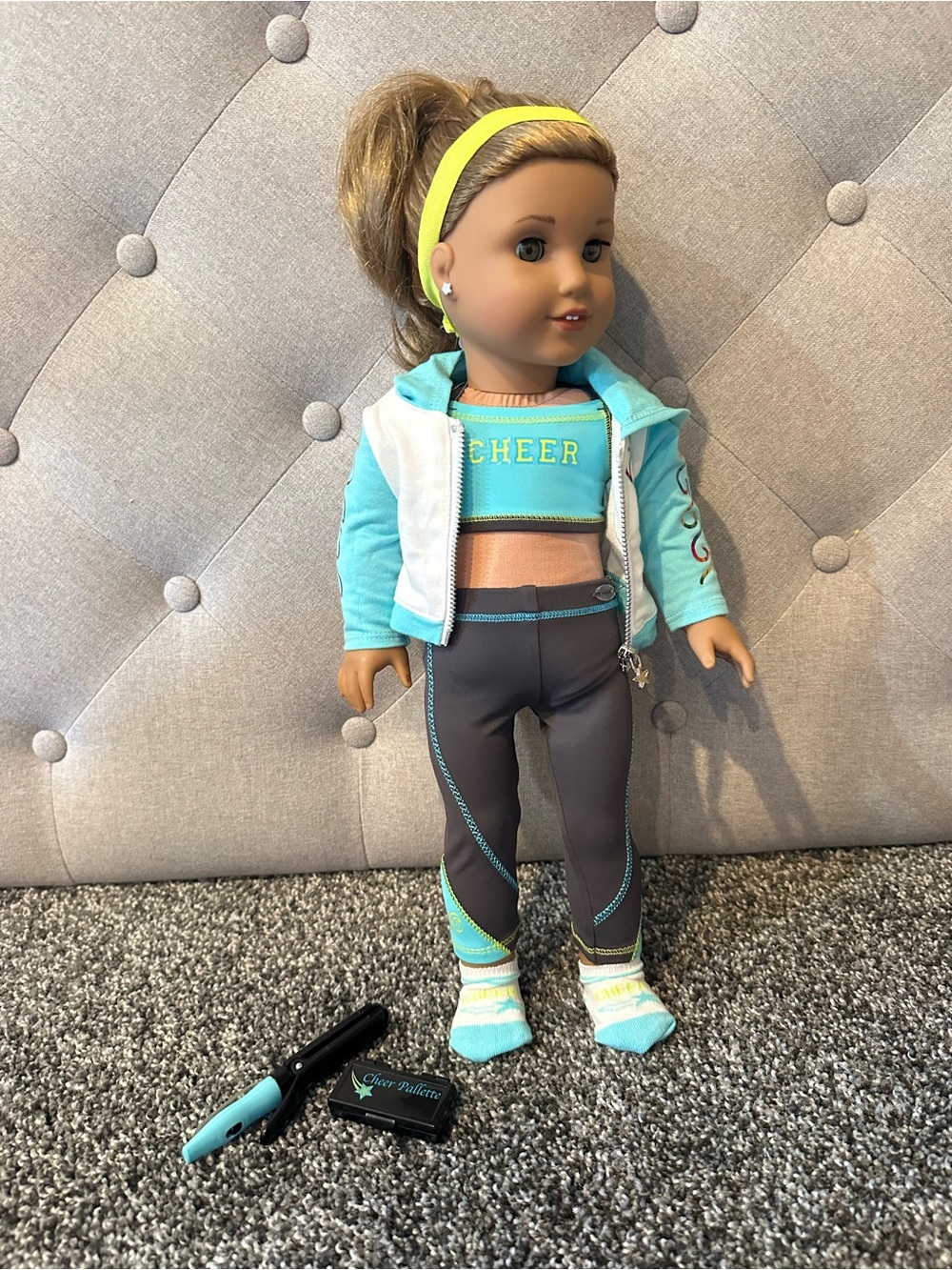 American Girl Cheer Outfit With Hair and  Makeup Kit (Doll Not Included)